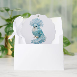 Exotische Fantasie Kristal Blauwe Vogel Ornament Kaart