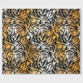 Exotische Fantasy Animal Print Tiger en Zebra Cadeaupapier (Vlak)