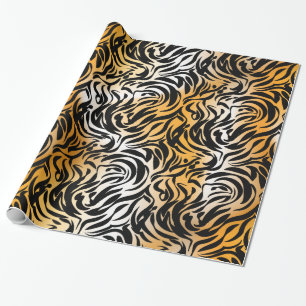 Exotische Fantasy Animal Print Tiger en Zebra Cadeaupapier