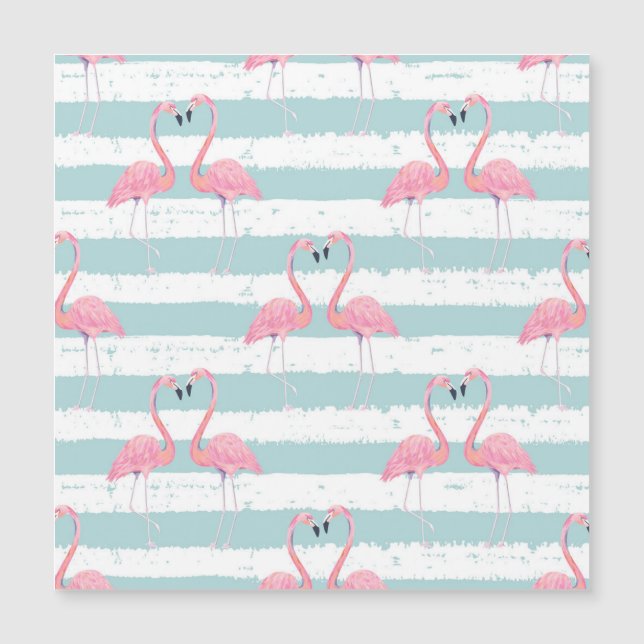 Exotische Flamingo Gestreept Achtergrondpatroon (Voorkant)