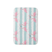 Exotische Flamingo Gestreept Achtergrondpatroon Badmat (Voorkant Verticaal)