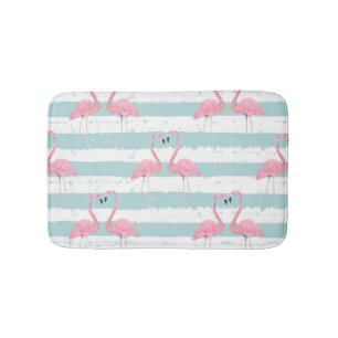 Exotische Flamingo Gestreept Achtergrondpatroon Badmat