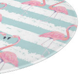 Exotische Flamingo Gestreept Achtergrondpatroon Snijplank (Hoek)