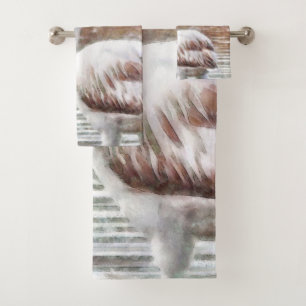 Exotische flamingo-Waterverf Bad Handdoek