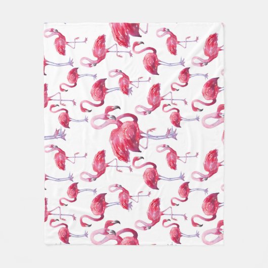 Exotische Flamingo Waterverf Bird Fleece Deken (Voorkant)