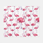 Exotische Flamingo Waterverf Bird Fleece Deken (Voorkant (Horizontaal))
