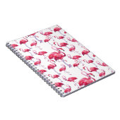 Exotische Flamingo Waterverf Bird Notitieboek (Rechterzijde)