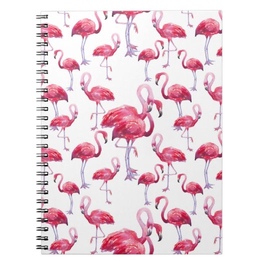 Exotische Flamingo Waterverf Bird Notitieboek (Voorkant)
