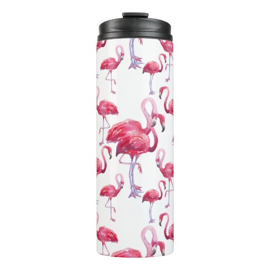 Exotische Flamingo Waterverf Bird Thermosbeker (Voorkant)