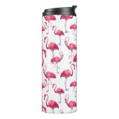 Exotische Flamingo Waterverf Bird Thermosbeker (Gedraaid links)