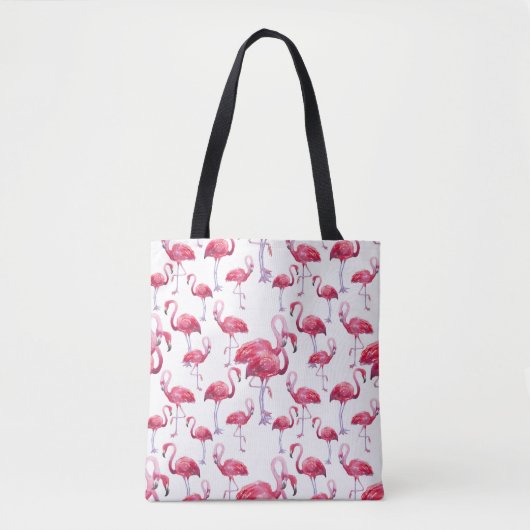 Exotische Flamingo Waterverf Bird Tote Bag (Voorkant)