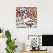 Exotische flamingo-Waterverf Poster (Thuiskantoor)