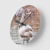Exotische flamingo-Waterverf Ronde Klok (Hoek)