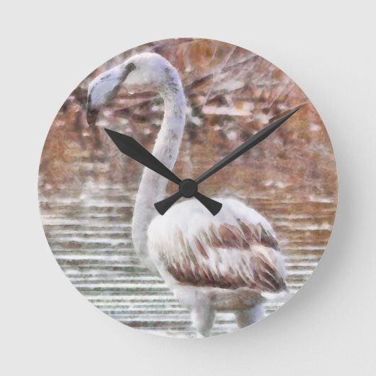 Exotische flamingo-Waterverf Ronde Klok (Voorkant)