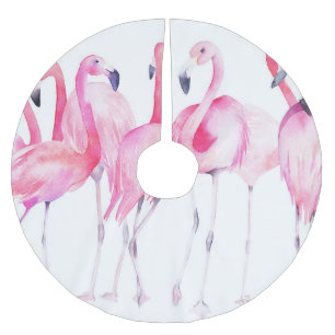 Exotische Flamingo: Zomer Waterverf Print Kerstboom Rok