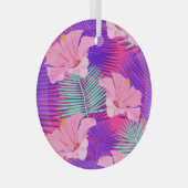 Exotische flamingo's: tropisch roze Vintage. Glas Ornament (Voorkant Rechts)