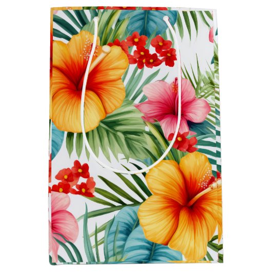 Exotische Floral Hawaiian Medium Cadeauzakje (Voorkant)