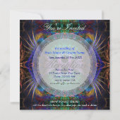 Exotische Fractal Feathers Huwelijksreceptie uitno Kaart (Achterkant)