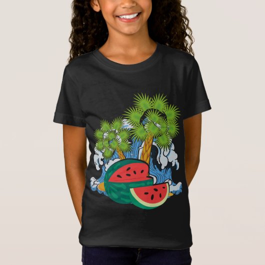 Exotische fruitgolven Ocean Palm Tropic Summer T-shirt (Voorkant)