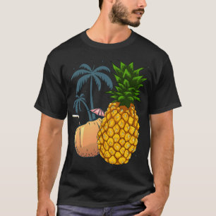 Exotische fruitkokosnoot palmbomen Tropische zomer T-shirt