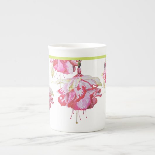 Exotische Fuchsia's op een Bone China Mok (Voorkant)