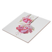 Exotische Fuchsia's op een keramische Tegel Tegeltje (Zijkant)