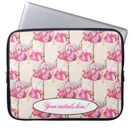Exotische fuchsia's op een laptophoes laptop sleeve