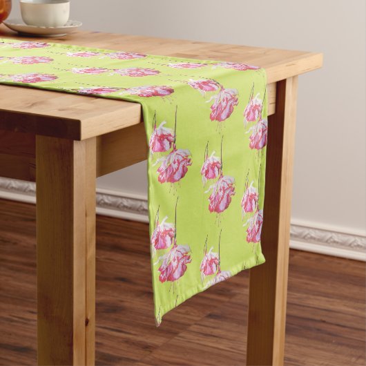Exotische Fuchsia's op een Table Runner Lange Tafelloper (Voorbeeld)