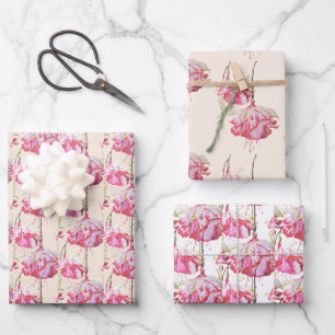 Exotische Fuchsia's op een wikkelpapierset Inpakpapier Vel