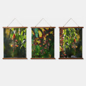 Exotische geel en rode Indische klok Botanisch Hangend Wandkleed (Driedubbel)