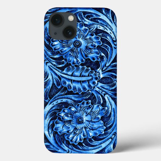 Exotische gekookte lederen blik | blauw Case-Mate iPhone case (Achterkant)