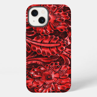 Exotische gekookte lederen blik | rood iPhone 13 hoesje