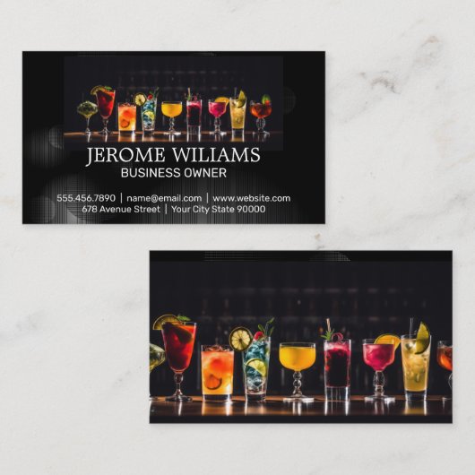 Exotische gemengde dranken visitekaartje (Voorkant / Achterkant)