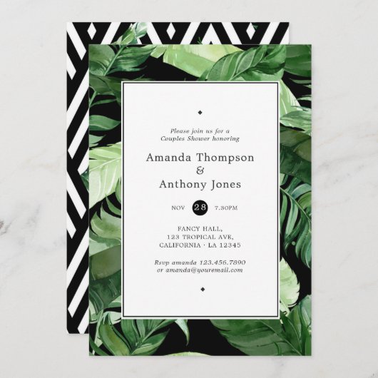 Exotische geotic Geometric Forest Wedding Couples  Kaart (Voorkant / Achterkant)