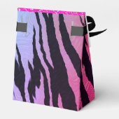 Exotische Glam Hot Pink Tiger Print gepersonalisee Bedankdoosjes (Achterkant)