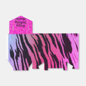 Exotische Glam Hot Pink Tiger Print gepersonalisee Bedankdoosjes (Uitgevouwen)