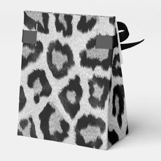 Exotische Glam Zilveren Leopard Verjaardag Geperso Bedankdoosjes (Achterkant)