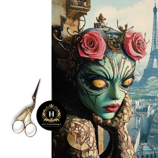 Exotische Gotische Gargoyle Rozen Parijse charme Tissuepapier