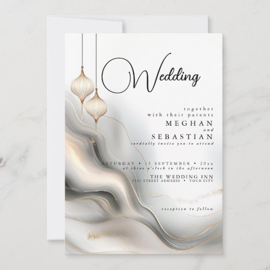 Exotische gouden houtskool Arabische flair Kaart (Voorkant)