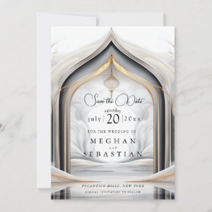 Exotische gouden houtskool Arabische flair Save The Date