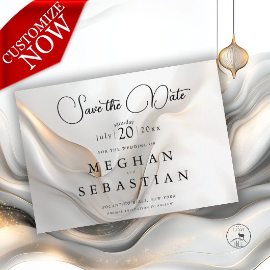 Exotische gouden houtskool Arabische flair Save The Date