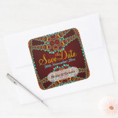 Exotische gouden juwelen Save the Date Sticker (Envelop)
