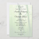 Exotische groene bamboe bruiloft kaart (Voorkant)