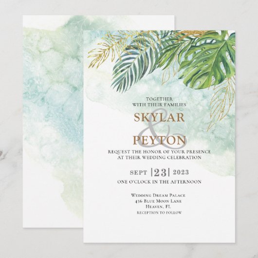 Exotische groene Oerwoud Kaart (Voorkant / Achterkant)