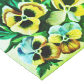 Exotische groene Waterverf-pansies Korte Tafelloper (Hoek)