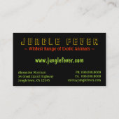 Exotische hagedis behuizing Pet Store Visitekaartj Informatiekaartje (Achterkant)