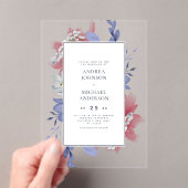 Exotische Hand Geschilderd Bloemen Transparante Hu Acryl Uitnodigingen (Insitu (Draagbaar))