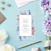 Exotische Hand Geschilderd Bloemen Transparante Hu Acryl Uitnodigingen (Insitu (Huwelijk))