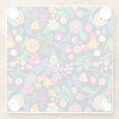 Exotische Hand Geschilderd Bloempatroon-48330 Glazen Onderzetter (Achterkant)