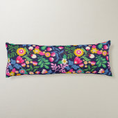 Exotische Hand Geschilderd Bloempatroon-48330 Lichaamskussen (Achterkant)